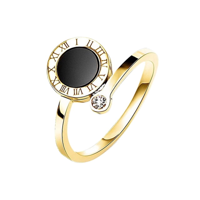 Anillo de Acero de Titanio, Anillo de Dedo de Cola de Diamante Abierto con Piedras de Zirconia Brillantes, Anillo de Diseño Digital Ajustable para Mujeres Y Niñas
