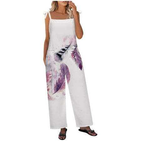 

Women s Jumpsuits Print Casual Suspender Bohemian Loose Summer Rompers