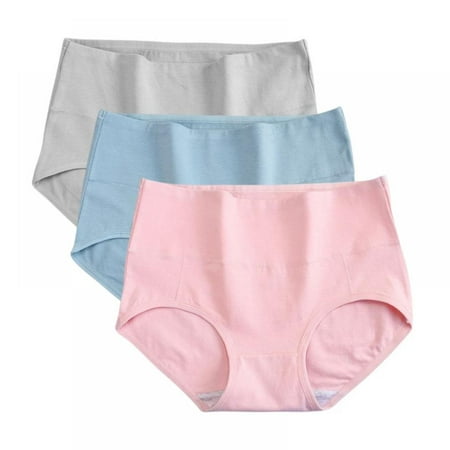 

Women s Plus Size High Waisted Cotton Underwear Ladies Soft Full Briefs Panties 5pack