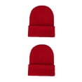 thumbnail image 2 of Qarigey Beanie Hats Gorros de punto Skullcap Accesorios para el cabello para deportes al aire libre Rojo Rojo 2piezas, 2 of 6