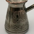 thumbnail image 4 of HOMHUT Authentic Tête-a-Tête Turkish Coffee Set – 2 Handmade Copper Cezves, Brass Hearth with Sand, Caffeine Set with Wooden Trowel, 4 of 5