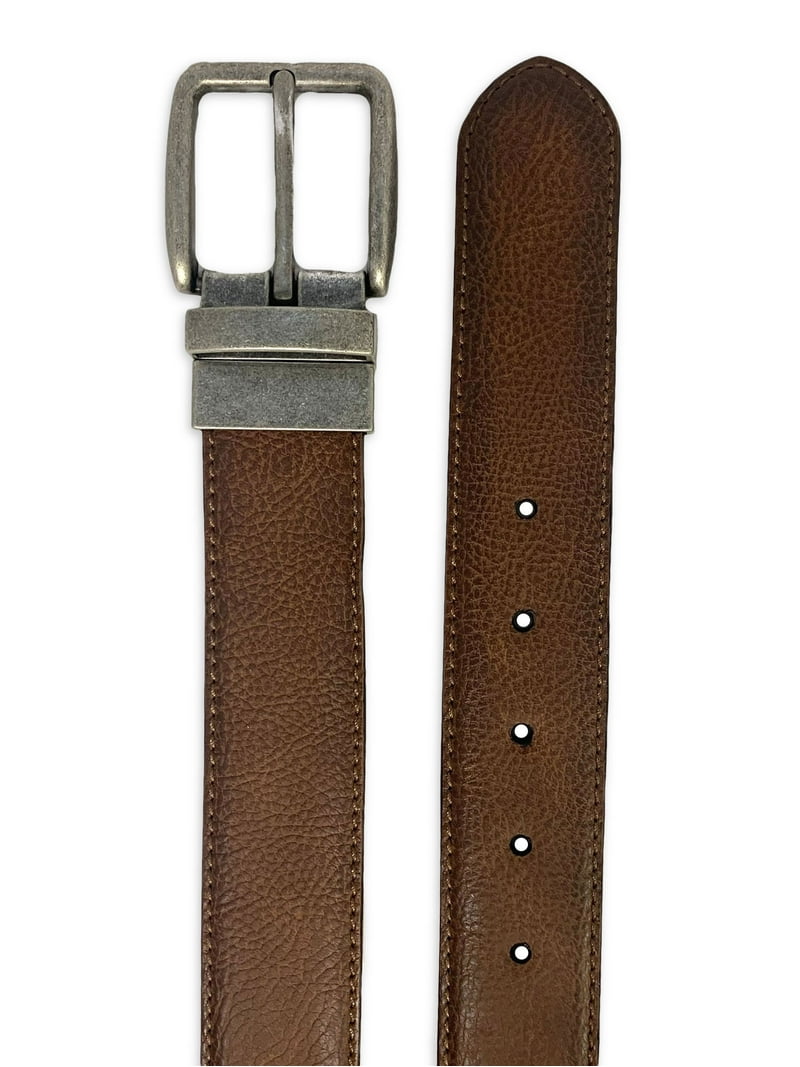 George Men's 38mm Reversible Brown Black Stretch Leather Belt with Matte Buckle - Walmart.com George Men's 38mm Reversible Brown Black Stretch Leather Belt with Matte Buckle - Walmart.com