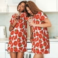 thumbnail image 4 of Fotbe Tomatoes Bata de Dormir para Mujer con Estampado, Camisón de Algodón de Manga Corta, Ropa de Dormir Casual, 4 of 6