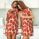 thumbnail image 4 of Fotbe Tomatoes Bata de Dormir para Mujer con Estampado, Camisón de Algodón de Manga Corta, Ropa de Dormir Casual, 4 of 6