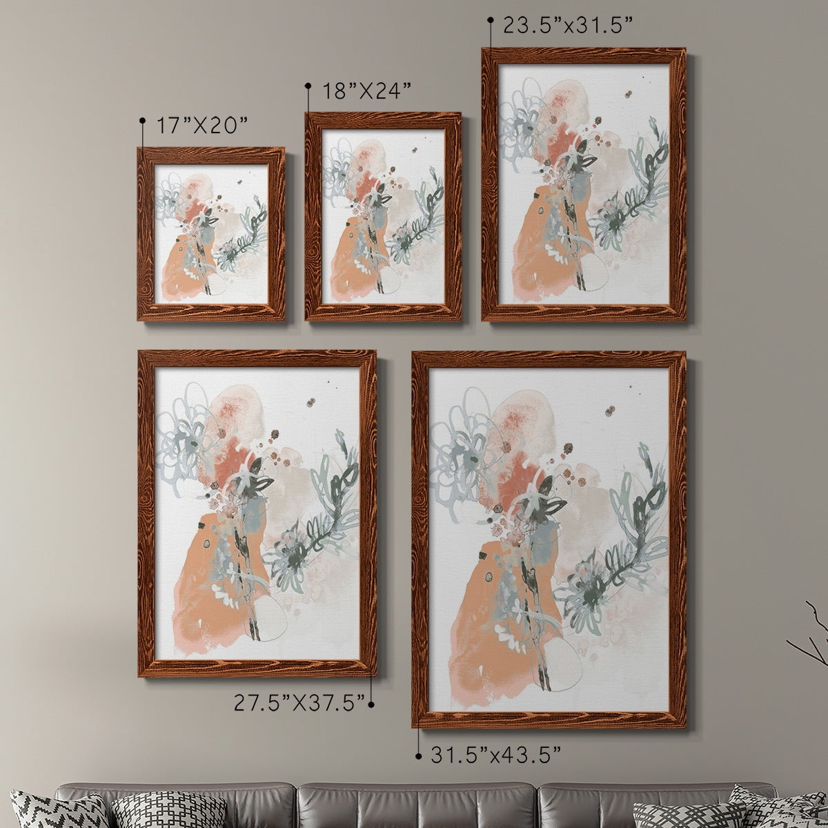 Petal Drift I - Premium Framed Canvas 2 Piece Set - Ready to Hang