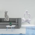 thumbnail image 2 of Estatua de gato pensador de resina, figura decorativa, escultura abstracta de animal para entrada, mesa, sala de estar, dormitorio, oficina, estanterí, 2 of 8