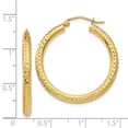 thumbnail image 2 of 14k Yellow Gold Sparkle-Cut 3mm Round Hoop Earrings - 2.2 Grams - Measures 29x29mm, 2 of 3