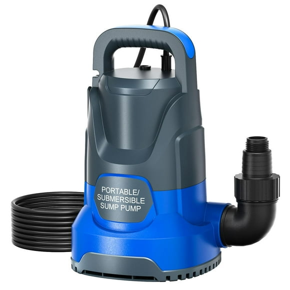 PANRANO Sump Pump Submersible Water Pump 1HP 3700GPH Portable Water Transfer Pump Electric for Pool Draining Hot Tub Basement Utility Pumps