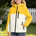BCSIOAOI Girls Jacket,Color Block Hooded Waterproof Softshell Rain ...