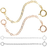 ANTIGUYUE 4 Pcs Extension Chain Bracelet Extender Jewelry Necklace Sterling Silver Anklet for Making