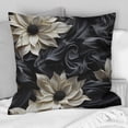 thumbnail image 2 of Designart "Graceful Grey White Petal Ensemble" Floral Printed Throw Pillow, 2 of 5