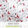 thumbnail image 3 of Christmas Flannel Sheets Queen, 100% Cotton Printed Bed Sheet Set, Soft Brushed Flannel, 16 Inches Deep Pocket Winter Warm Sheets 4 Piece (Red Christmas Reindeer, KING), 3 of 8