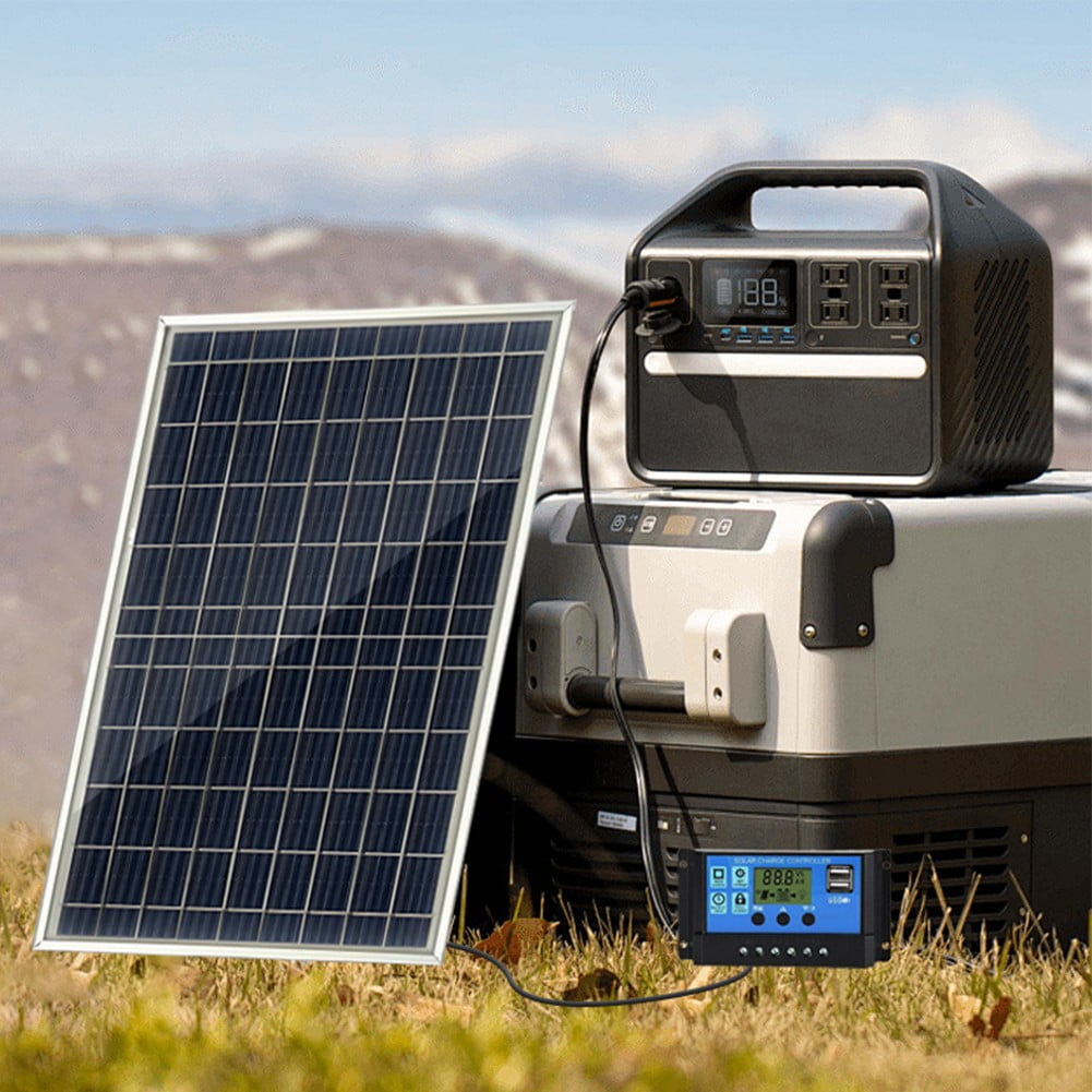 20W Portable Outdoor Solar Panel Kit Complete 12V Polycrystalline Silicon Usb