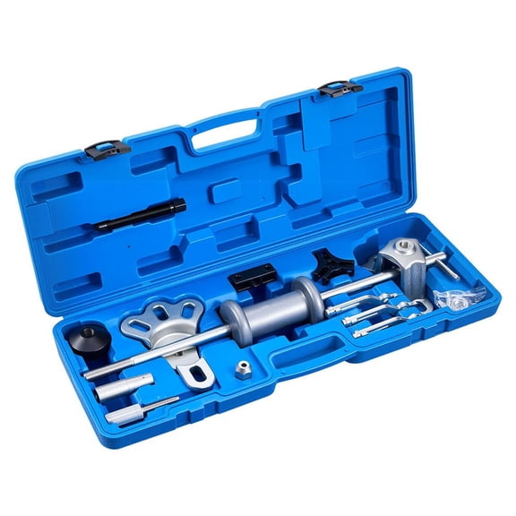 9-Way Slide Hammer Puller Set, 15PCS Front Wheel Hub Bearing Remover & Rear Wheel Axle Hub Dent Shaft Puller Tool Kit, Axle Bearing Puller Tool Kit and Slide Hammer Remover Set with Carry Box