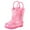 Pink, variant on Generic Toddler Rain Boots with Easy-On Handles Waterproof Rubber Kids Rain Boot for Girls and Boys in Fun Printed Colors Unisex-Child Outdoor Rain Boots(1.5-3 Years,Pink)