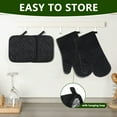 thumbnail image 5 of DISEN Oven Mitts and Pot Holders Sets Hot Pads for Kitchen Heat Resistant Non-Slip Silicone for Cooking Baking Black 4PCS, 5 of 7