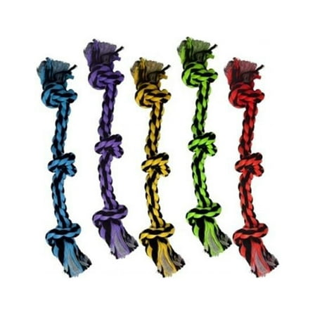 Multipet  15 in. Nuts for 3 Knots Rope Toys Assorted