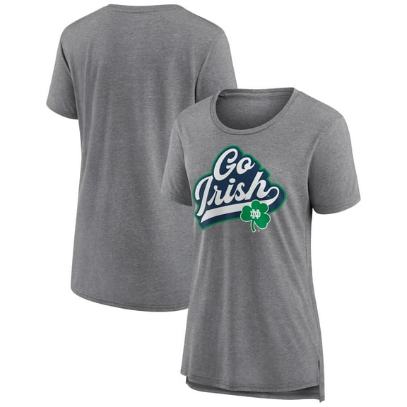Women's Gray Notre Dame Fighting Irish True Mascot Tri-Blend T-Shirt