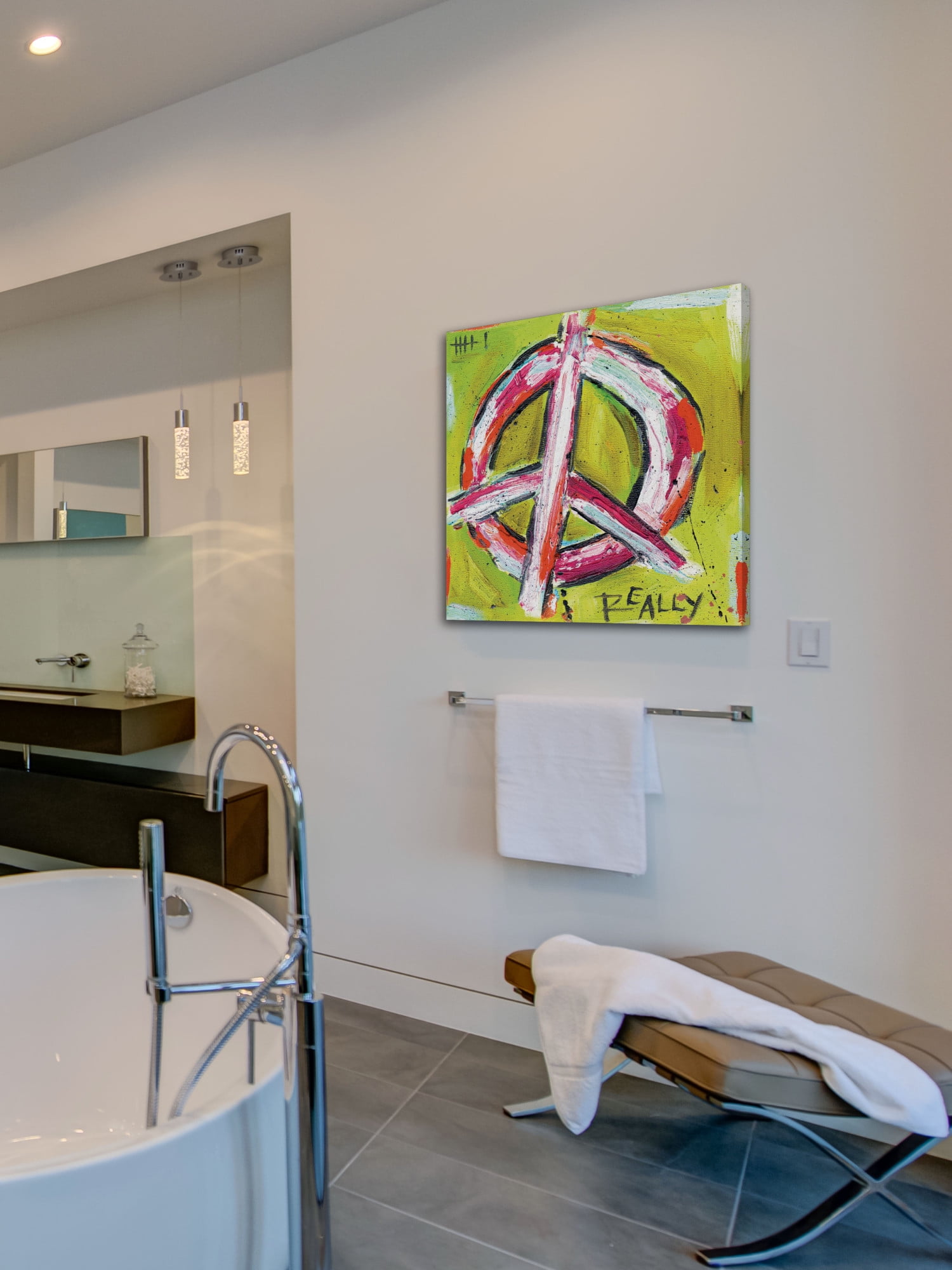 Marmont Hill "Peace Really" by Tori Campisi Painting Print on Canvas