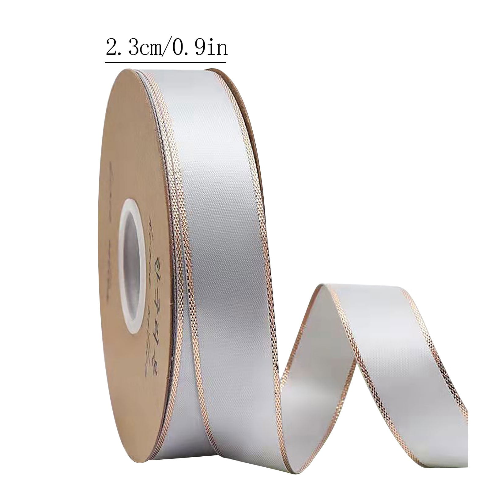 Jubipavy Ribbons .3cm Double Gold Edged Polyester Ribbon Gift Flower Packaging Ribbon Decoration Ribbon DIY Ribbon