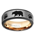thumbnail image 2 of Wedding Rings Men. 8mm Gray & Rose Gold Bear & Paws Tungsten Wedding Band, 2 of 3