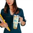 thumbnail image 3 of 40 Oz Shark Theme Tumbler With Handle Lid Straw Double Insulated Travel Coffee Ocean Mug Womens Shark Cup Gifts, 3 of 6