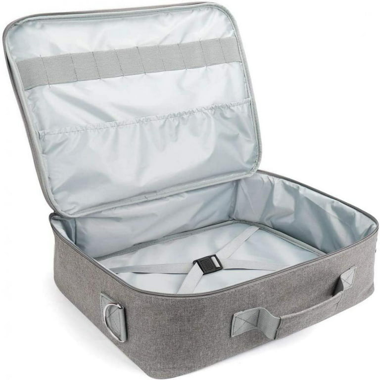 Plutput Double-Layer Carrying Case for Cricut Maker Expolre,Carrying Bags  for Cricut Explore Air/Air 2,Cricut Cutting Machine ,Gray 