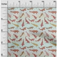 thumbnail image 2 of oneOone Georgette Viscose Red Fabric Asian Japanese Koi Fish With Wave Sewing Craft Projects Fabric Prints By Yard 42 Inch Wide, 2 of 4