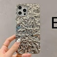 thumbnail image 3 of Compatible with iPhone Case,Curly Wave Ripple Shape Tin Foil Pattern Electro Plated Glitter Sparkle Bling Camera Lens Protection Soft Shockproof Cover Phone Case (White,iPhone 14), 3 of 7