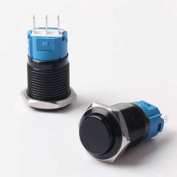 12Mm Button Waterproof Metal Push Button Switch 12V Momentary Buttonswitch Black 1Pcs YIWEI