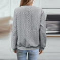 thumbnail image 4 of Women's Half Zip Sweatshirt Crew Neck Long Sleeve Cable Knit Pullover Tops 02-Gray XXL, 4 of 5