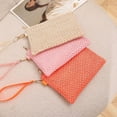 thumbnail image 3 of Xiao Hua 3 bolsos de hombro tejidos para mujer, tipo tote y neceser, elegantes bolsos de playa de verano, 21,5 x 1,0 x 15 cm (marrón)., 3 of 4