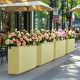 thumbnail image 4 of Wallowa Rectangular Planter Box, Large Metal Planter for Outdoor Plants 30"x 10"x24"H inches Bright Yellow, 4 of 7
