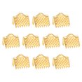 thumbnail image 1 of Unique Bargains 280Pcs Ribbon Crimp Clamp Ends, 8mm Bookmark Pinch Crimp Ends, Fasteners Clasp Crimp Ends, Gold, 1 of 6