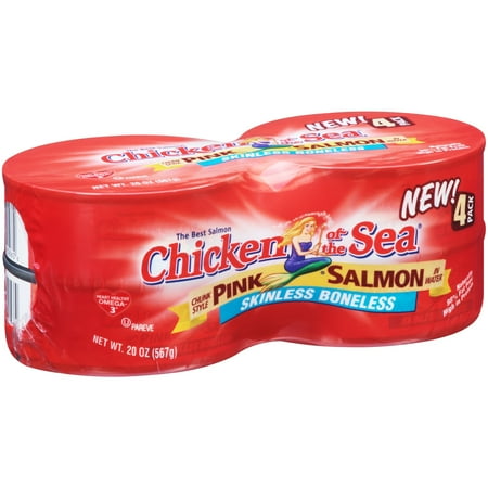 - (8 Cans) Chicken of the Sea Skinless Boneless Chunk Style Pink Salmon in Water, 5 oz