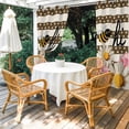 thumbnail image 2 of 2 Panels Outdoor Curtains for Patio Waterproof 54"x108" Spring Bees Daisy Weatherproof Privacy Outsides Curtains, Rustic Tulips Dots Brown Striped Burlap Grommet Thermal Drapes for Cabana Porch, 2 of 8