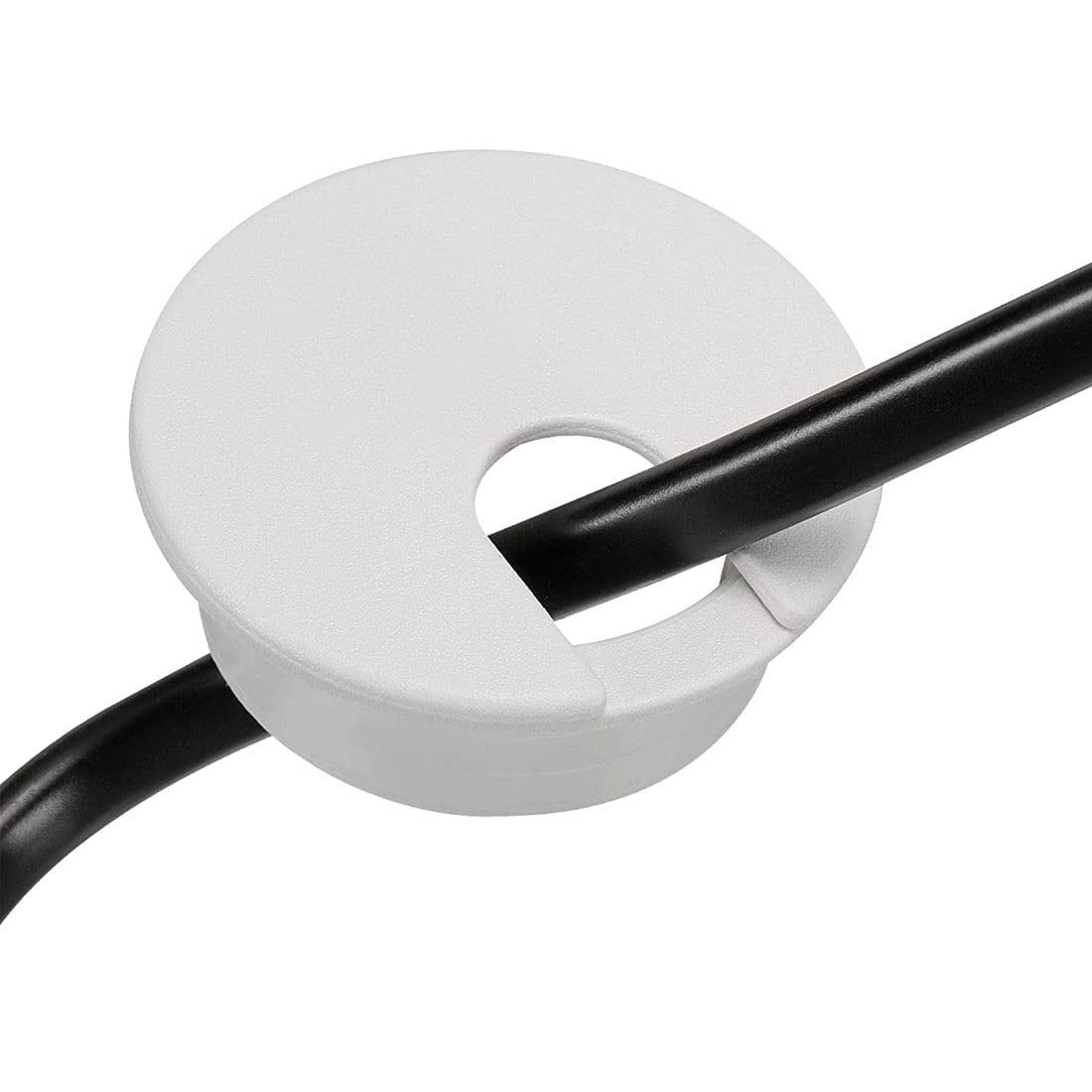 10PCS Desk Grommet, Desk Grommet 1-3/8 I h(35mm) Desk Cable Grommet Desk Cable Hole Covers with Hole Saw, Ideal Solution for Office and Home Table Cable (White,1-3/8 I h)