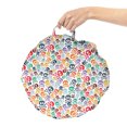 thumbnail image 2 of Skull Round Floor Cushion with Handle, Halloween Themed Colorful Skulls and Crossbones Funny Cartoon Style Pattern Print, Decorative Pillow for Living Room & Dorms, 18" Round, Multicolor, by Ambesonne, 2 of 4