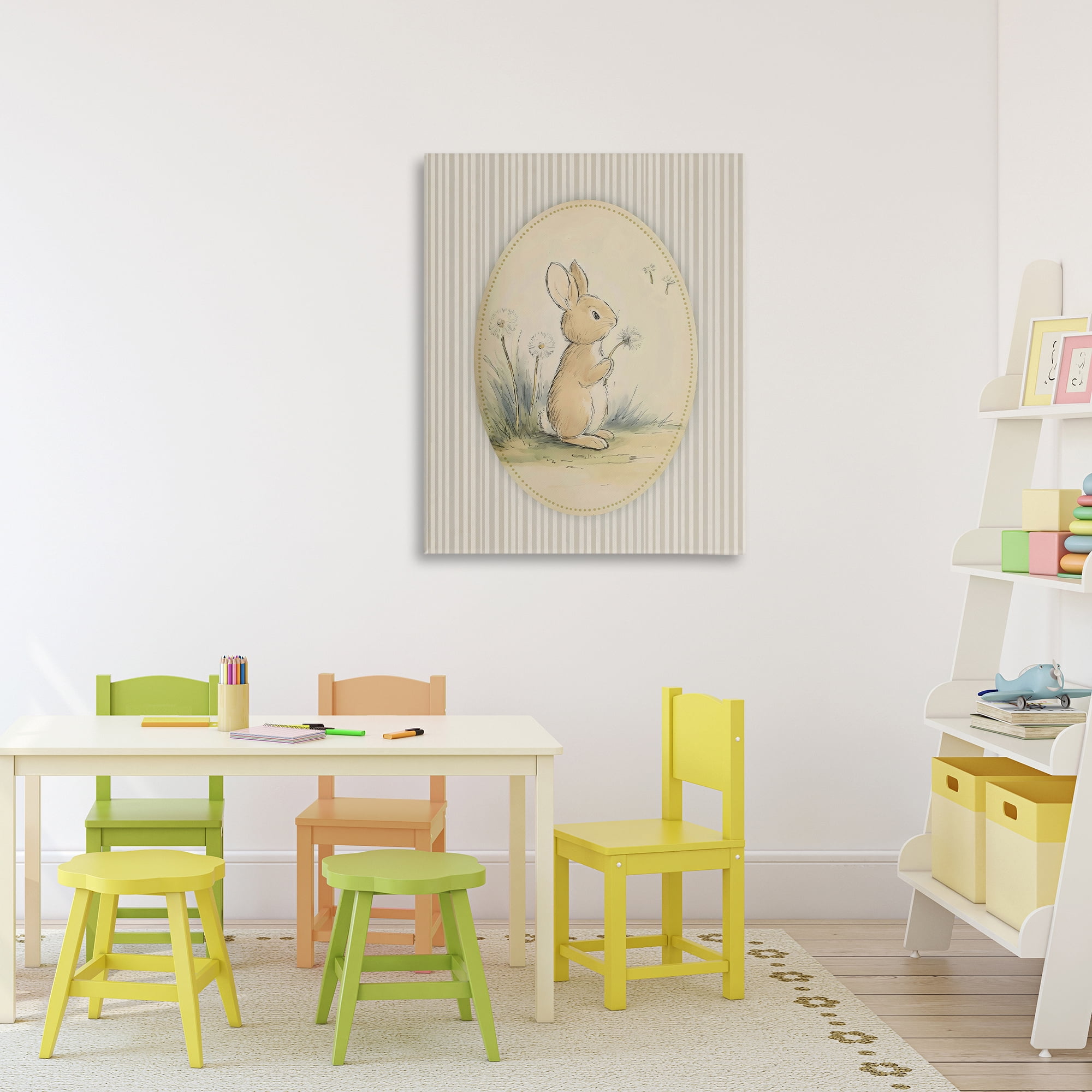 Stupell Industries Baby Bunny in Dandelions Canvas Wall Art, design by Arlington Prints