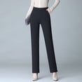 thumbnail image 1 of Pantalones de mujer, pantalones de otoño, primavera y otoño, pantalones de traje, pantalones de cintura alta para mujer, pantalones acampanados negros para mujer, 1 of 5