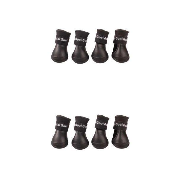 Greeniant 4 unids/set de zapatos para cachorros de perro, botas de lluvia impermeables para mascotas de PU, zapatos protectores elásticos antideslizantes Type6 NO6 Greeniant CBP571994