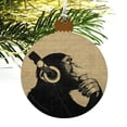 thumbnail image 4 of Headphone Chimp Monkey Wall Wood Christmas Tree Holiday Ornament, 4 of 7