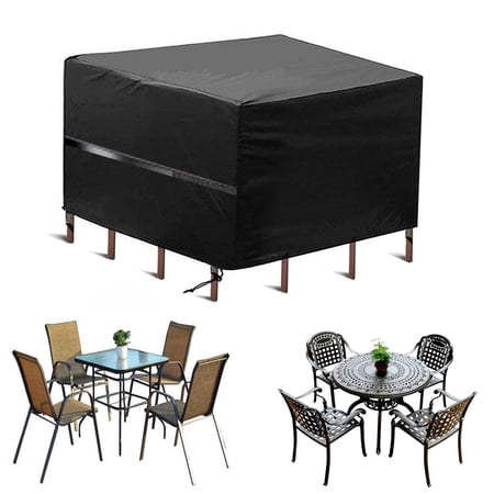 Bliifuu Patio Furniture Covers Waterproof, 59" x 59" x 29" Square Outdoor Furniture Set Cover Windproof Anti-UV Dustproof for Patio Rattan Tables