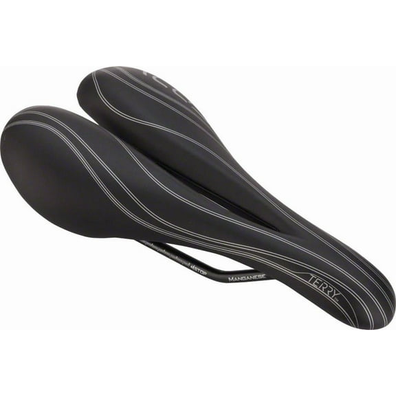 Terry FLX Bike Saddle - Bicycle Seat for Women - Black Leather - Flexible & Comfortable