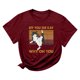 thumbnail image 1 of Moda Mujer Impresión O-cuello Camiseta Manga corta Casual Tee Tops Blusa Fridja  gope609, 1 of 5