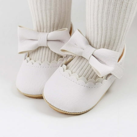 

Leutsin Newborn Baby Bowknot Princess Soft Baby Children s Non-slip Toddler Shoes