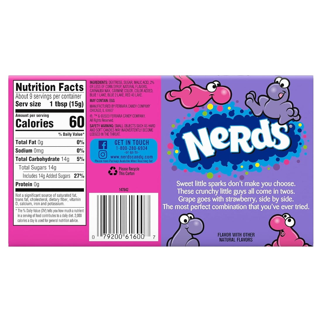 Nerds candy3box Rainbow Hard Candies 5oz, Fruit Flavored Share Sized Candy3box Grape & Strawberry Flavor,5oz