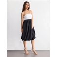 thumbnail image 3 of Color Block Pleated Strapless Balloon Skirt Maxi Dress, 3 of 5