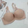 thumbnail image 3 of YWDJ Plus Size Strapless Bras for Women Closure in Back Lounge Bras Wirefree Comfortable Bras Adjustable Straps Half Cup Push up Wrap Bras Padded Plus Size Bras Sleep Bras Beige M, 3 of 7