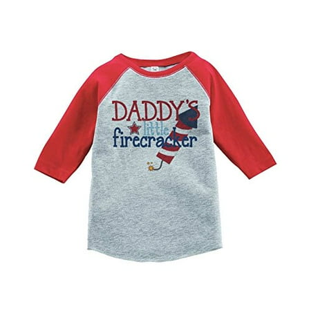 

Custom Party Shop Daddy s Firecracker 4th of July Raglan Tee Red